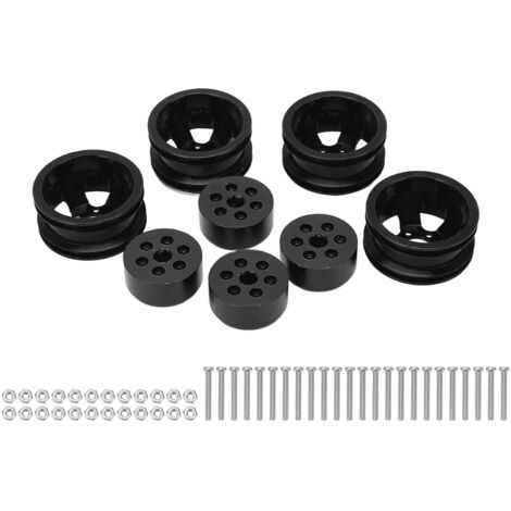 Aluminiumfelge für WPL-Modelle im Maßstab 1:16, kompatibel mit FJ40, C14, C24, B14, B24, B16, B36 – Schwarz