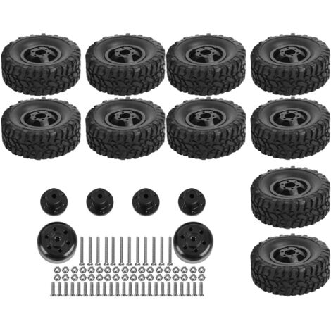 Aluminiumfelgen mit 6WD-Gummireifen für WPL B24 B36, 1/16 RC-Car-Upgrade-Teil, schwarz