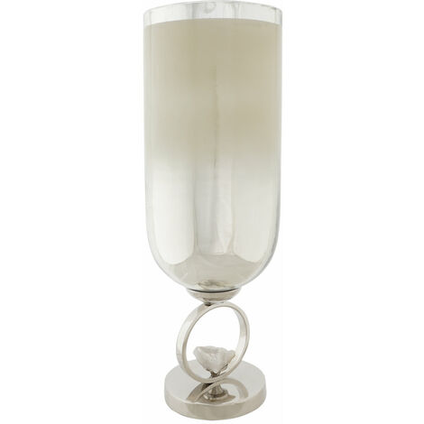 Aluminiumglas Vase 15x15x44 Champagner Aluminium Glasmaterial Farbe mehrfarbige Vase -Familie Details