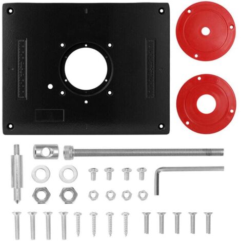 Aluminiumlegierung Multifunktions-Frästisch-Einlegeplatte Trimmer Graviermaschine Holzbearbeitungswerkzeuge Bänke Holzbearbeitungswerkzeuge, Schwarz