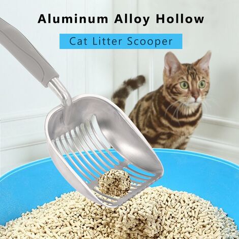 Aluminiumlegierungs-hohle Katzenstreu Scooper-Wurf-Schaufel-Sichter mit langem Griff Pet Poop Scooper Schaufel-Haustier-Reinigungs-Versorgungsmaterial-Werkzeuge