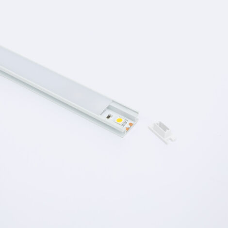 Aluminiumprofil Begehbar für LED Streifen bis 10 mm Weiß 2 m Weiß transluzent