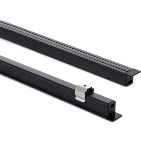 Aluminiumprofil Einbau 2m für LED Streifen bis 6mm Schwarz 2 m Schwarz transluzent