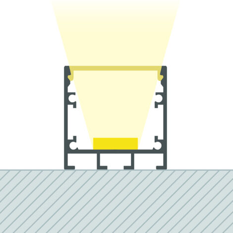 Aluminiumprofil Oberfläche mit durchgehender Abdeckung für LED Streifen bis 24 mm Aluminium 2 m Weiß transluzent