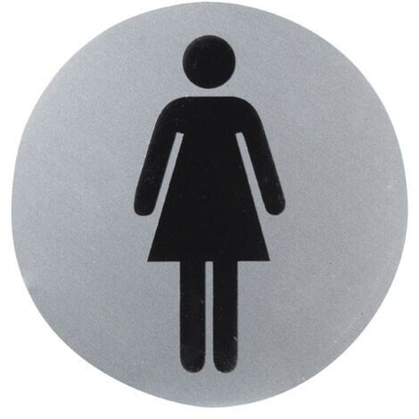 Aluminiumschild Badezimmer Frau Ø12 cm.