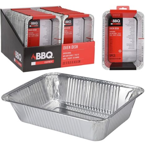 Aluminiumtablett, 4er-Set, 22 x 15,5 x 4,5 cm