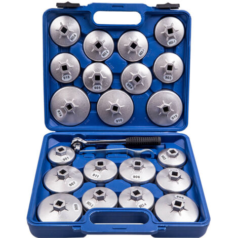Aluminum 23pcs Oil Filter Cap Wrench Tool Kit Set Chiave a tazza filtro olio