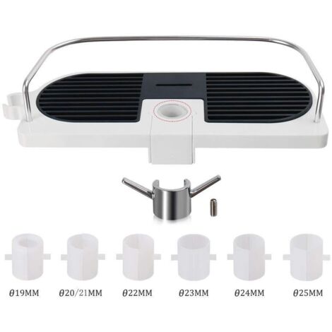 Aluminum Alloy Adjustable Rod Telescopic Shower Holder, No Drilling Bathroom Shower Holder, Shower Soap Dish, Shampoo Holder, Diameter 19-25mm