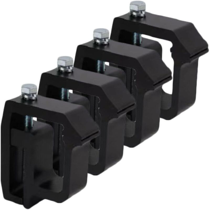 Aluminum Alloy Mounting Clamps for Pickup Truck Hood and Ladder Rack, Set of 4, Strong Fixing for Hard-Top and Camper Van Body