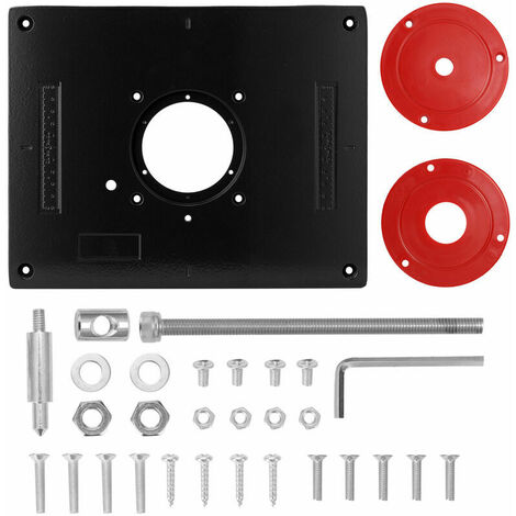 Aluminum Alloy Multifunction Router Table Insert Plate Trimmer Engraving Machine Woodworking Tools Benches Woodworking Tools,Black