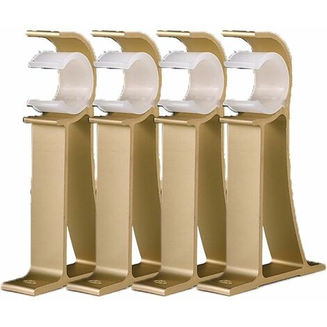 Aluminum Alloy Single Hole Curtain Rod Brackets Curtain Rod Ceiling Mount Ceiling Bracket for Curtain Rods for Showers,Curtain Rods Over Doors (4 Pieces)