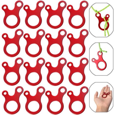 Aluminum Alloy Tent Accessories Cord Adjuster Aluminum Wind Rope Cord Tensioner Lightweight Aluminum Alloy for Tent Tarp Hiking Camping(16Pcs)