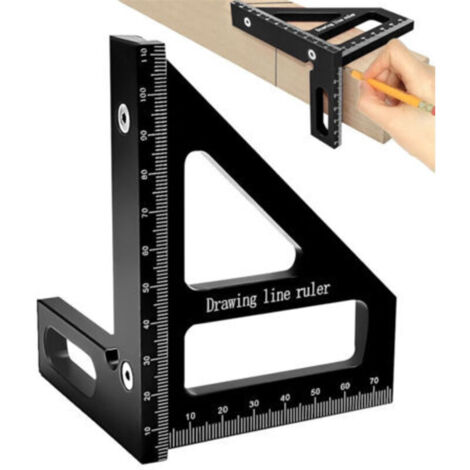 Aluminum Alloy Woodworking Marking Ruler - Black Black