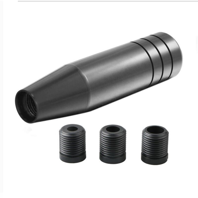 Aluminum car gear shift knob, universal long handle manual gear shift lever, gear shift lever with 3 threaded adapters M8 M10 M12,