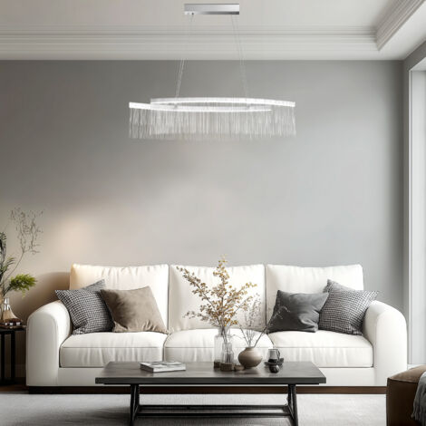 Aluminum Chain Chandeliers Tassels Drop Chandelier Hanging Light for Kitchen Island, 110cm