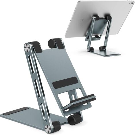 Aluminum Desktop Phone Holder, Foldable Desktop Tablet Smartphone Holder Mobile Phone Holder Home Office Original Adjustable for iPhone 13 Pro Max 12 11 SE Galaxy S21 Note20 S20