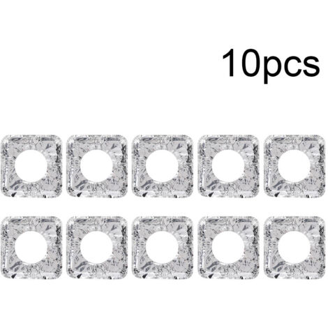 Aluminum Foil Gas Stove High Temperature Square Cleaning Pad Greaseproof Paper 10 pcs