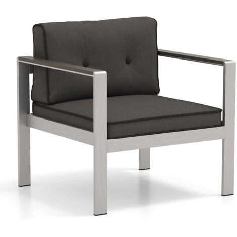 Aluminum Outdoor Patio Armchair Outdoor Garden Modern Sofa Chair with Cushions