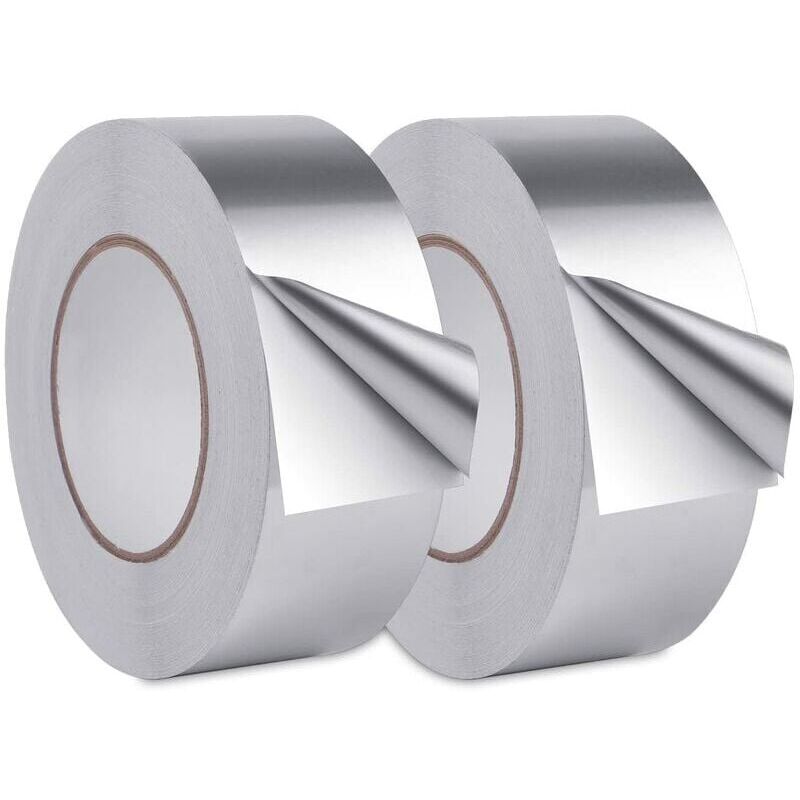 Aluminum Tape, Aluminum Sealing Tape, Waterproof Aluminum Tape for Kitchen Bathroom Electrician Metal Surface 20m30mm (2 Rolls, Silver)