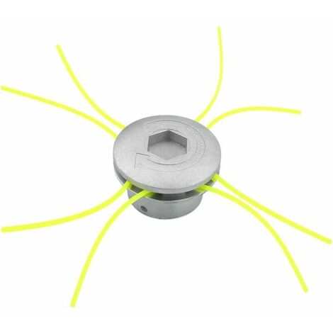 Aluminum Wire Trimmer Head, Universal Brush Cutter Head with 4 Lines, Trimmer Head for Garden, Lawn, Patio