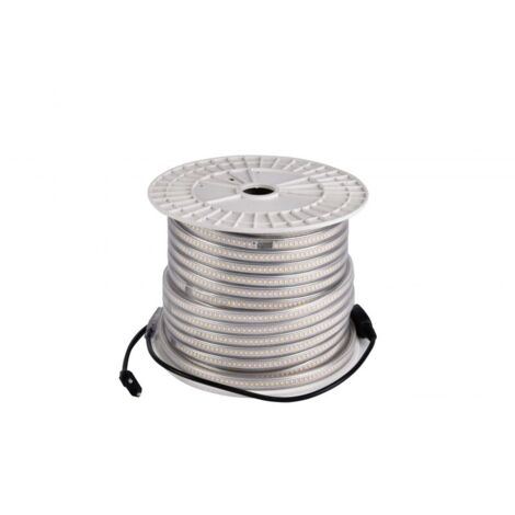 Aluson – Ruban LED 230V 50m 10W/m IP65 4000K – Éclairage chantier extérieur – Résistant aux intempéries et chocs – Compatible avec prises secteur