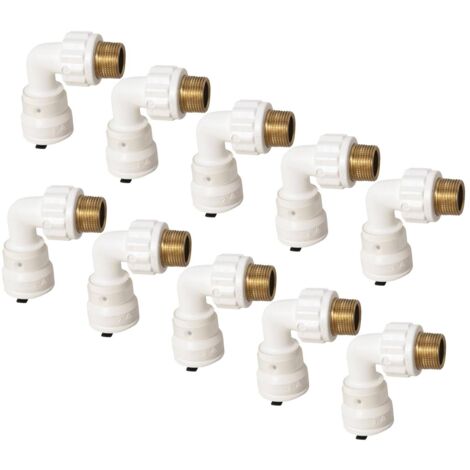 Aluverbund Steckfitting Henco Vision Übergangswinkel Außengewinde 90° 20 x 2 - 1/2" AG 10 Stück