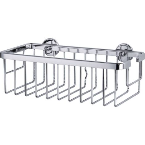 Tesa – Panier de douche suspendu en aluminium chromé – Fixation sans perçage – Dimensions 250mm x 125mm – Capacité 5kg pour salle de bain