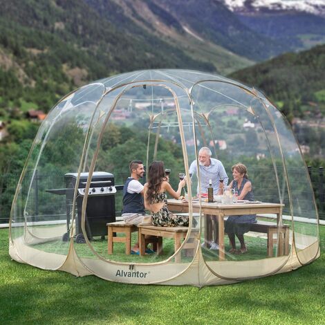 Alvantor Bubble Tent Pop Up Gazebo, 12-15 Person Screen House Room Garden Patio Canopy Shelter, Large Premium Oversize Instant Greenhouse Weather Pod for Party Event, Cold Protection