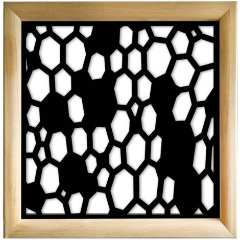 ALVEARE - Moduli Decorativi in Legno e PVC - Colore: nero - Misura: 48x48 cm