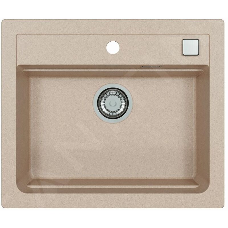Alveus - Atrox - Évier de granit 59x50 cm, avec commande de vidage, terra 1131993