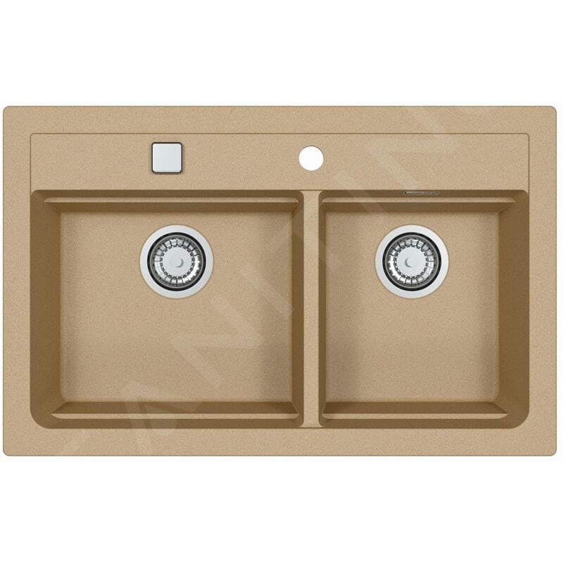 Alveus Atrox - Évier en granit 790x500 mm, avec commande de vidage, beige 1132000