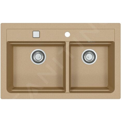 Alveus Atrox - Évier en granit 790x500 mm, avec commande de vidage, beige 1132000