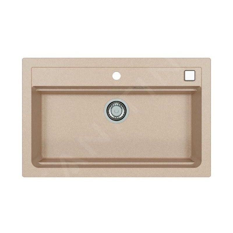 Alveus - Atrox - Évier en granit, 790x500 mm, avec commande de vidage, terra 1140444