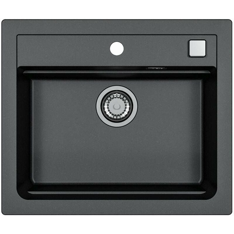Alveus - Atrox - Évier en granit 59x50 cm, avec commande de vidage, carbone 1131996
