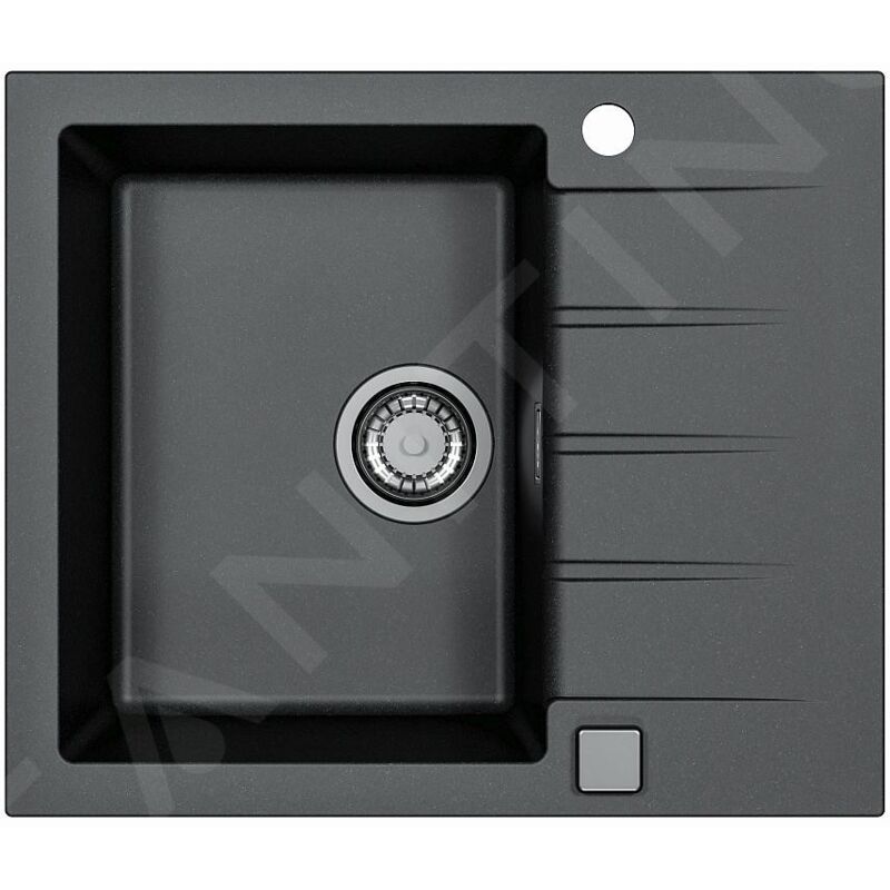 Alveus - Cadit - Évier en granit 590x500 mm, avec commande de vidage, carbone 1132021