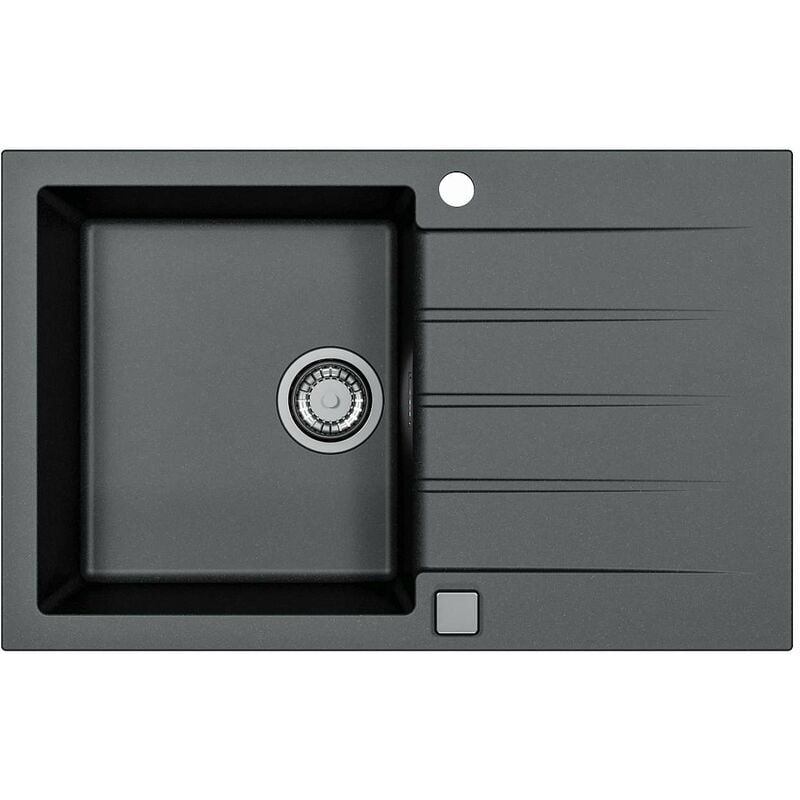 Alveus - Cadit - Évier en granit 79x50 cm, avec commande de vidage, carbone 1132026