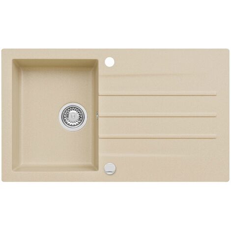 Alveus Cortina - Lavello in granito 86x50 cm, con comando dello scarico, beige 1133450