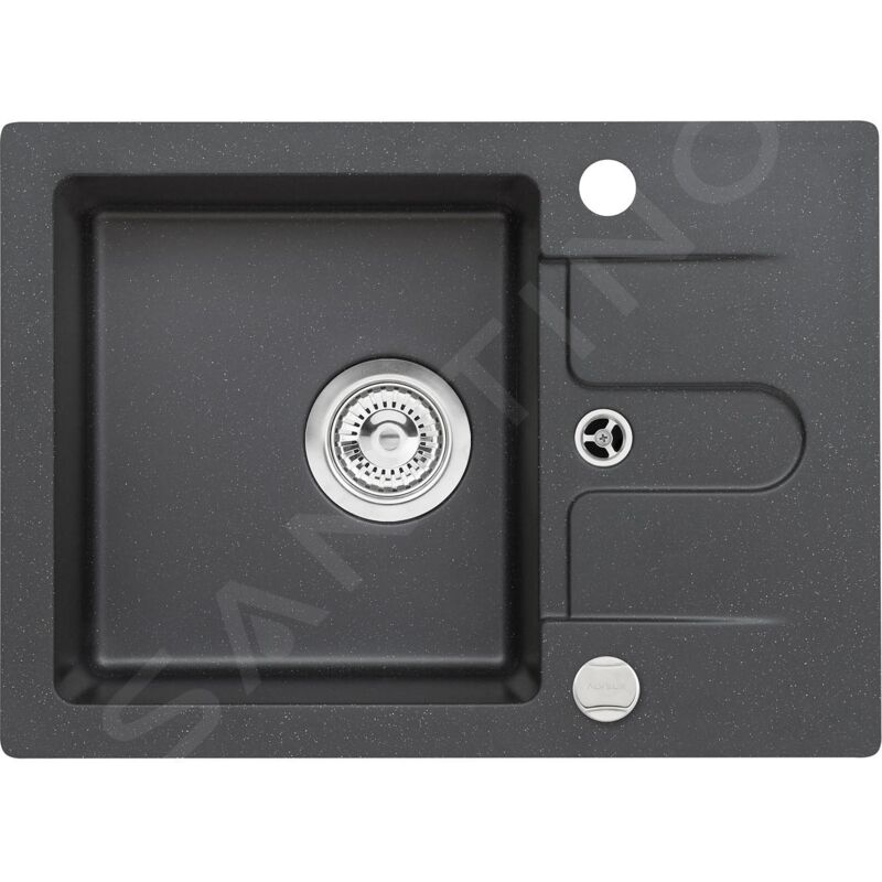 Alveus - Cortina - Évier en granit 580x420 mm, avec commande de vidage, carbone 1117074