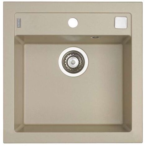 Alveus Formic - Fregadero de granito 52x51 cm, con control de desagüe, pebble 1103763