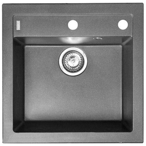 Alveus Formic - Lavello in granito, 52x51 cm, con comando remoto dello scarico, steel 1103762