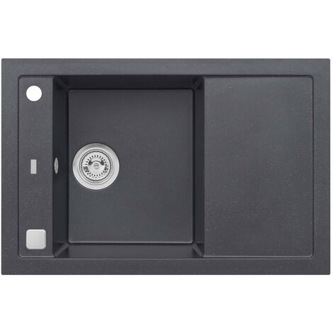 Alveus Formic - Lavello in granito 76x50 cm, con comando dello scarico, carbon 1108032