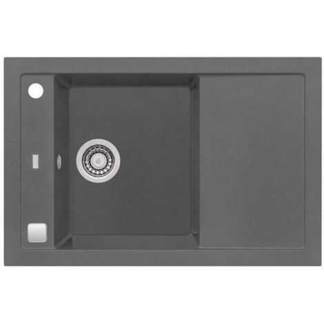 Alveus Formic - Lavello in granito, 76x50 cm, con comando remoto dello scarico, steel 1108030
