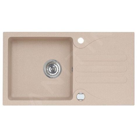Alveus Galapagos - Évier en granit 770x430 mm, avec commande de vidage, beige 1091213
