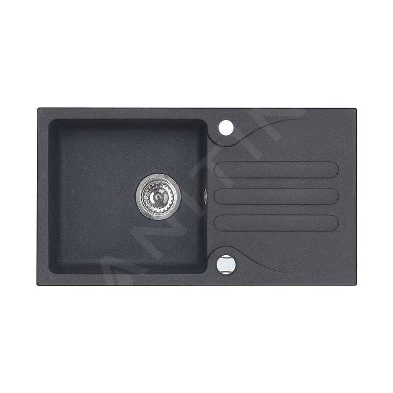 Alveus - Galapagos - Évier en granit 770x430 mm, avec commande de vidage, carbone 1091214