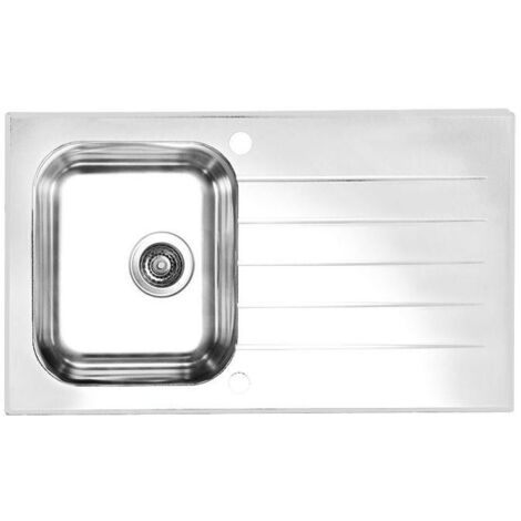 Alveus Glassix - Évier 860x500 mm, avec commande du vidage, verre blanc / inox 1099462