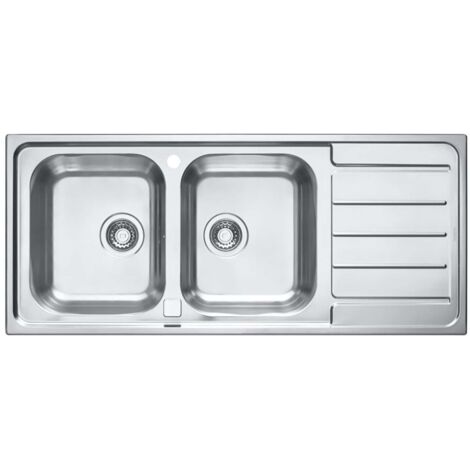 Alveus Line Maxim - Fregadero, 117x51 cm, con control de desagüe, acero inoxidable 1092001