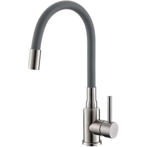 Alveus Mintas - Grifo de fregadero con brazo flexible, acero inoxidable cepillado, gris 1144430