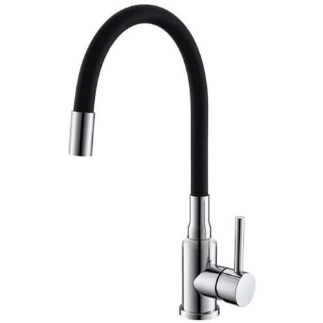 Alveus Mintas - Grifo de fregadero con brazo flexible, cromo/negro 1144427