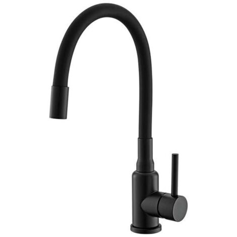 Alveus Mintas - Grifo de fregadero con brazo flexible, negro mate 1144433