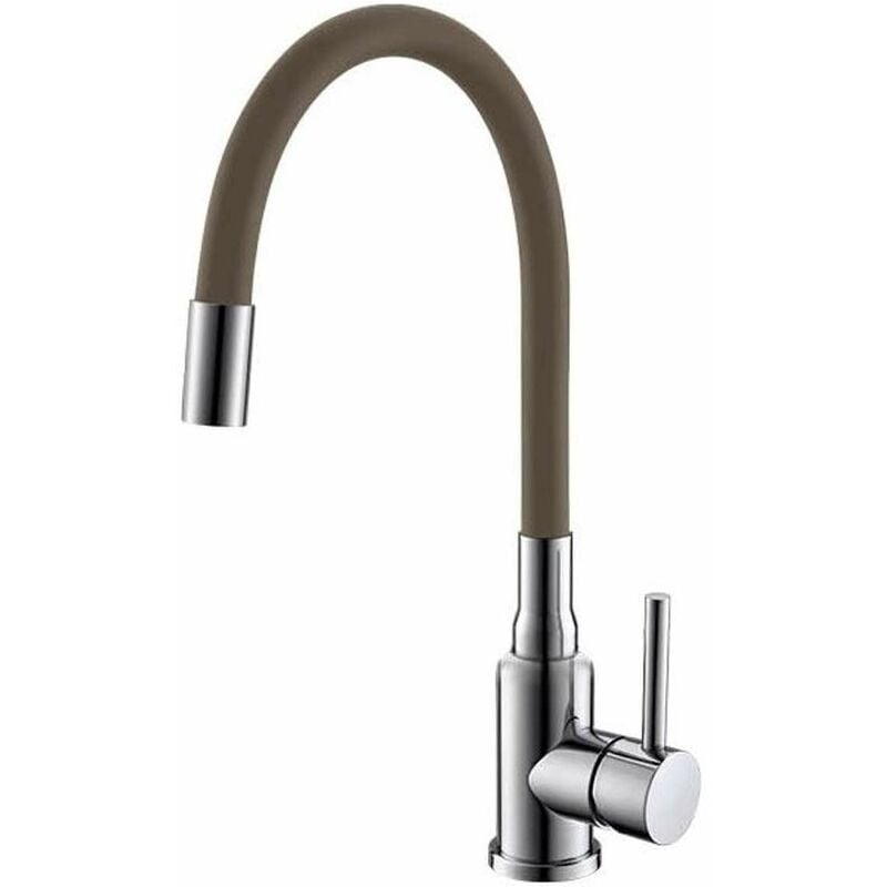 Alveus - Mintas - Mitigeur d'évier avec bras flexible, chrome/beige 1144428